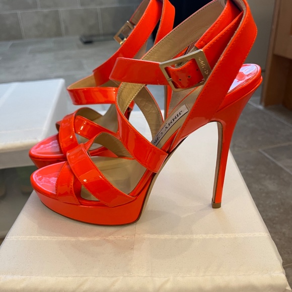 Jimmy choo Lottie 130 neon orange heel - Picture 2 of 2